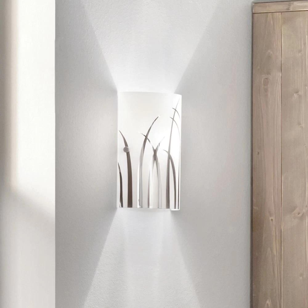 Eglo Rivato White Glass And Chrome Wall Light 3 Eglo Rivato White Glass And Chrome Wall Light