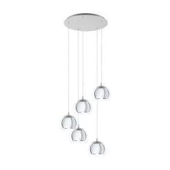 Eglo Rocamar 1 Five Drop Chrome And Glass Pendant