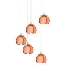 Eglo Rocamar 1 Five Drop Copper And Glass Pendant -Eglo eglo rocamar 1 five drop copper and glass pendant p17563 54839 image