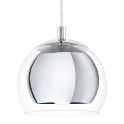 Eglo Rocamar Chrome And Glass Single Pendant