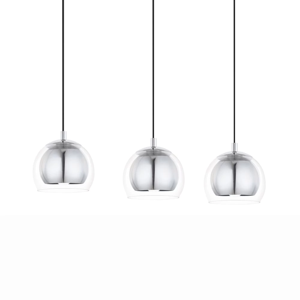 Eglo Rocamar Triple Bar Chrome And Glass Pendant 3 Eglo Rocamar Triple Bar Chrome And Glass Pendant