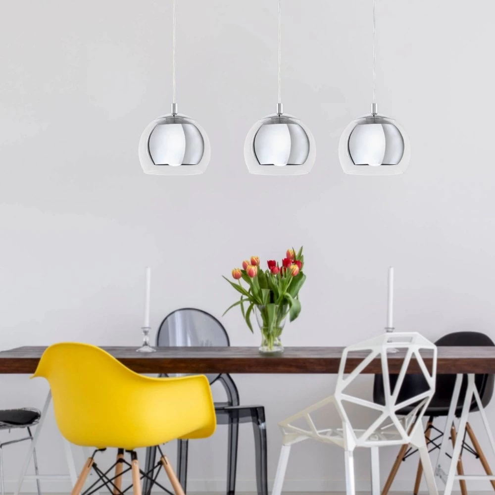 Eglo Rocamar Triple Bar Chrome And Glass Pendant 4 Eglo Rocamar Triple Bar Chrome And Glass Pendant - Image 2