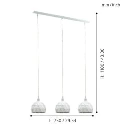 Eglo Roccaforte Triple Bar Pendant Light In White 7 Eglo Roccaforte Triple Bar Pendant Light In White -Eglo eglo roccaforte triple bar pendant light in white p8461 92316 image