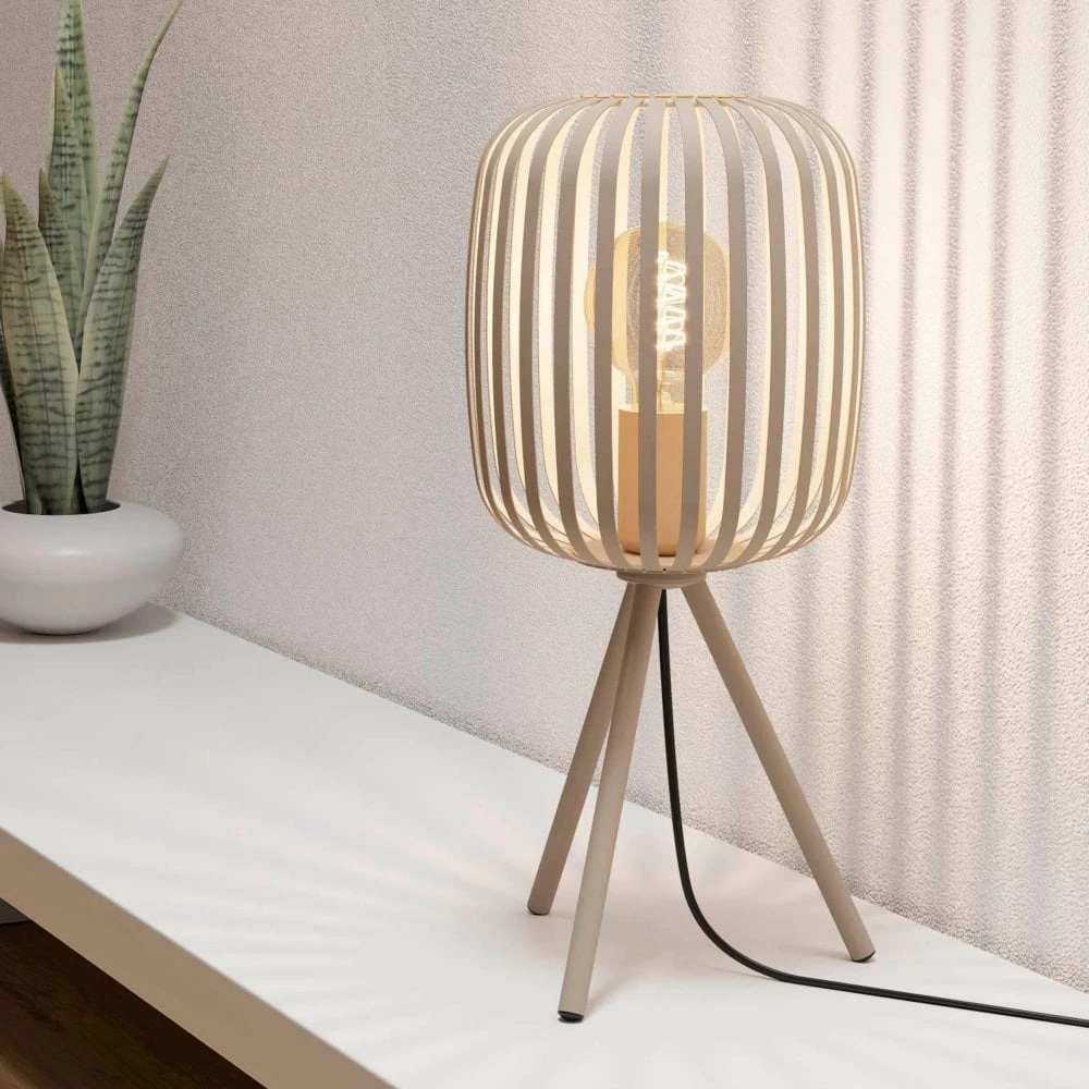 Eglo Romazzina Steel Tripod Table Lamp In A Sandy Finish 3 Eglo Romazzina Steel Tripod Table Lamp In A Sandy Finish