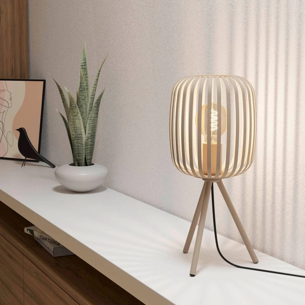 Eglo Romazzina Steel Tripod Table Lamp In A Sandy Finish 5 Eglo Romazzina Steel Tripod Table Lamp In A Sandy Finish - Image 3