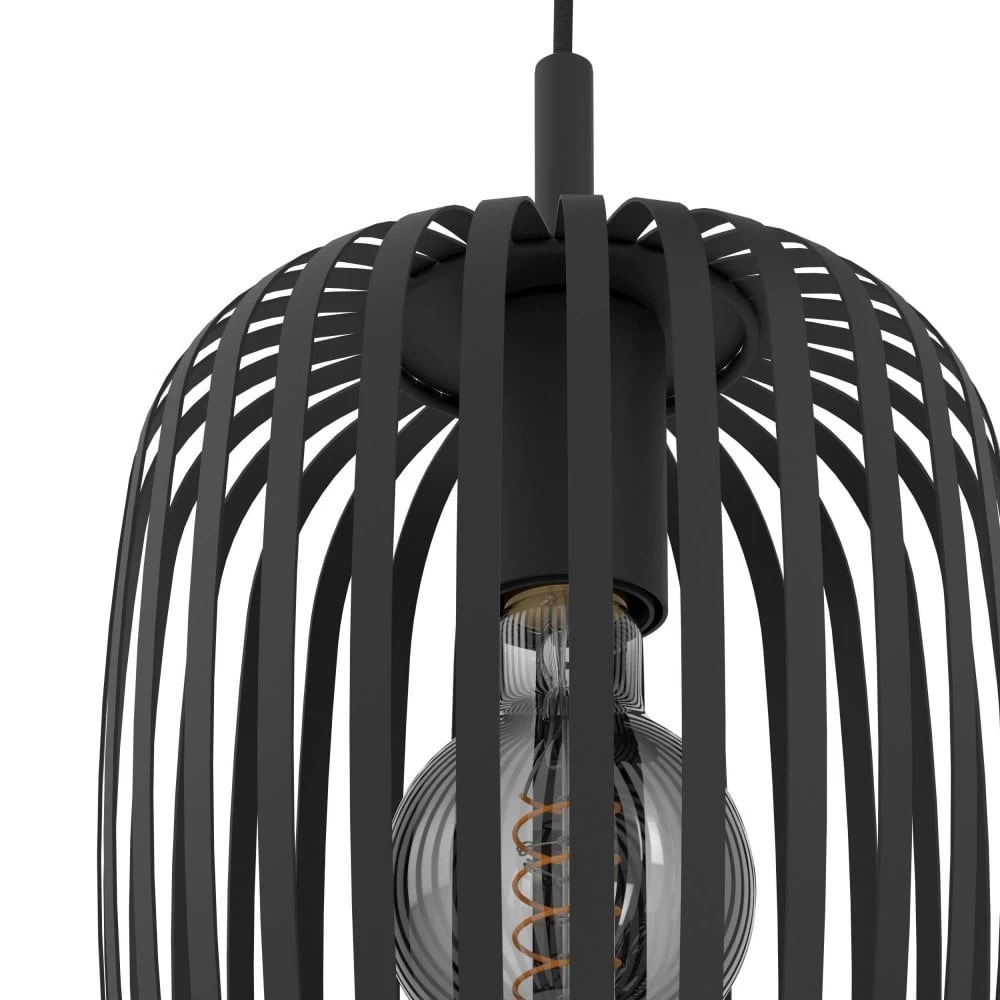 Eglo Romazzina Triple Drop Round Steel Pendant In A Black Finish 5 Eglo Romazzina Triple Drop Round Steel Pendant In A Black Finish - Image 3