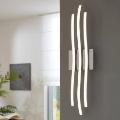 Eglo Roncade Three Arm Wave Design LED Light In Chrome