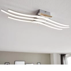 Eglo Roncade Three Arm Wave Design LED Light In Chrome -Eglo eglo roncade three arm wave design led light in chrome p5919 92234 image