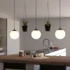 Eglo Rondo 3 Triple Drop Linear Pendant In Black & Matt Opal Glass Shades -Eglo eglo rondo 3 triple drop linear pendant in black matt opal glass shades p22781 85680 image
