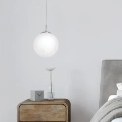 Eglo Rondo Medium Opal White Glass Globe Pendant Light