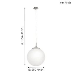Eglo Rondo Medium Opal White Glass Globe Pendant Light 13 Eglo Rondo Medium Opal White Glass Globe Pendant Light -Eglo eglo rondo medium opal white glass globe pendant light p1582 92029 image
