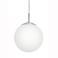 Eglo Rondo Small Opal White Glass Globe Pendant Light -Eglo eglo rondo small opal white glass globe pendant light p1581 3205 image