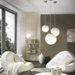 Eglo Rondo Small Opal White Glass Globe Pendant Light -Eglo eglo rondo small opal white glass globe pendant light p1581 3206 image