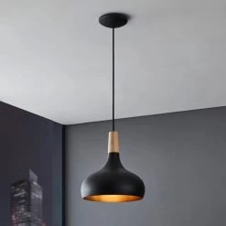 Eglo Sabinar Medium Steel Pendant Light In Black