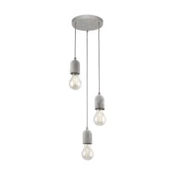 Eglo Silvares Concrete Triple Cluster Pendant Light