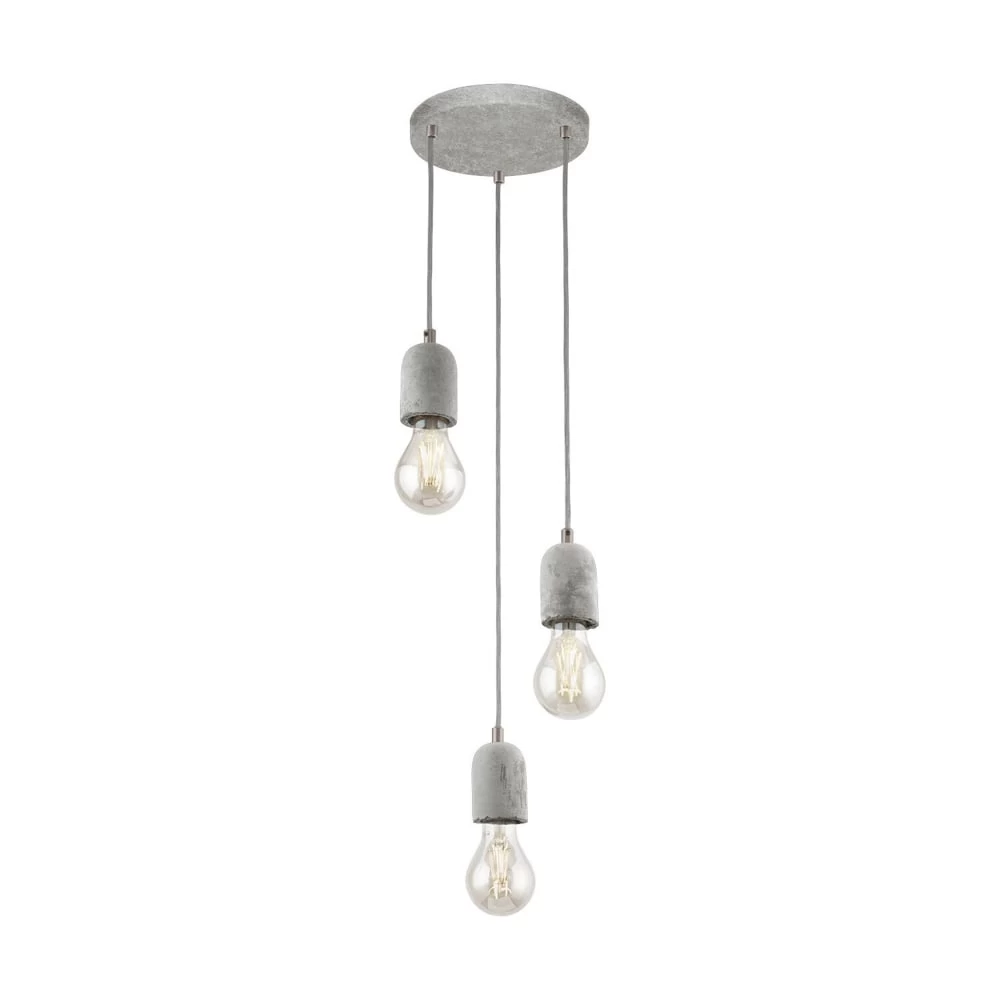 Eglo Silvares Concrete Triple Cluster Pendant Light 3 Eglo Silvares Concrete Triple Cluster Pendant Light