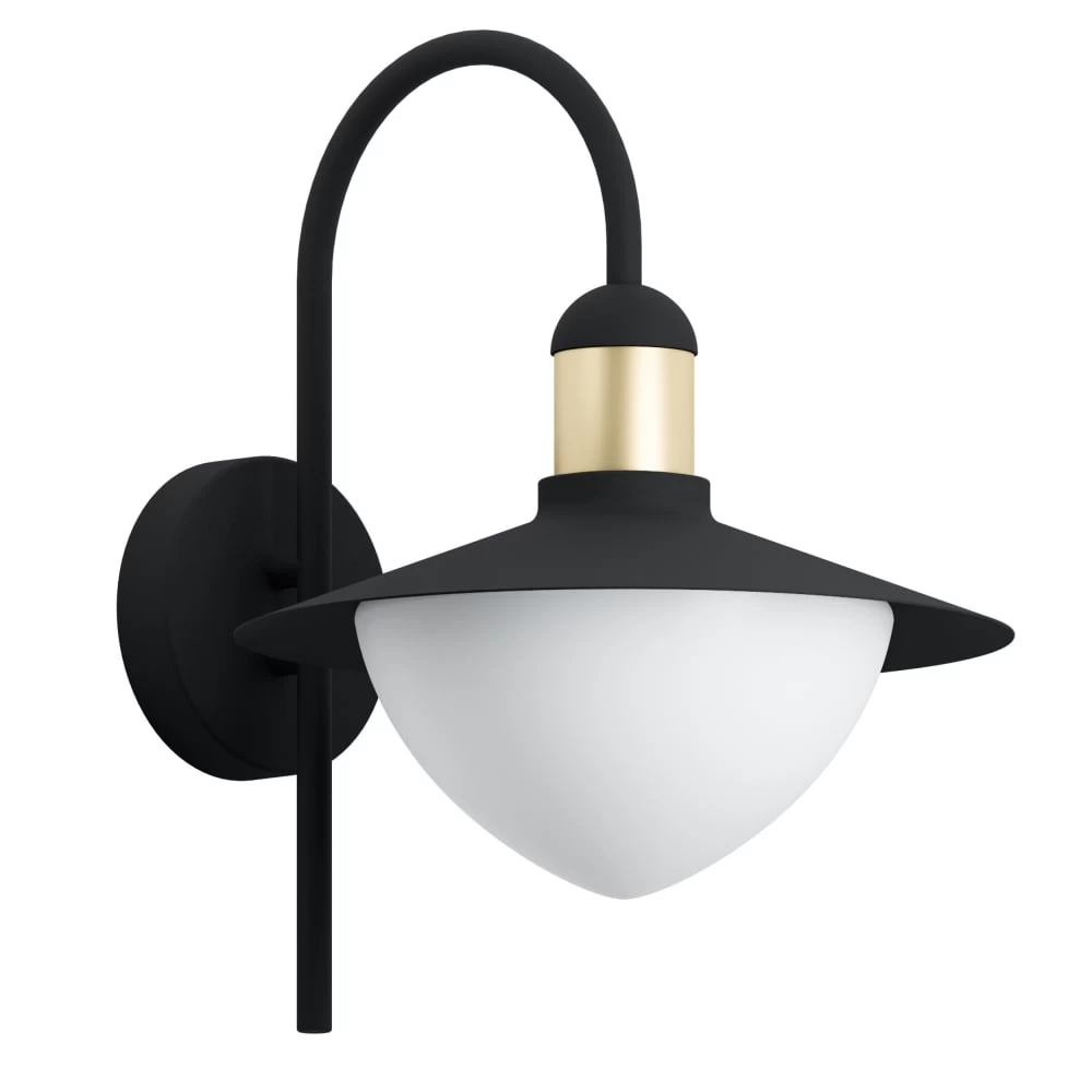 Eglo Sirmione IP44 Outdoor Wall Light In Black And Gold 3 Eglo Sirmione IP44 Outdoor Wall Light In Black And Gold