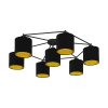 Eglo Staiti Seven Light Ceiling Light With Black And Gold Shades