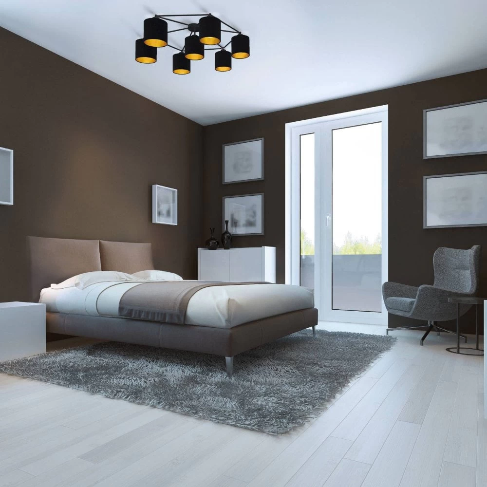 Eglo Staiti Seven Light Ceiling Light With Black And Gold Shades 6 Eglo Staiti Seven Light Ceiling Light With Black And Gold Shades - Image 4