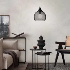 Eglo Straiton Black Steel Mesh Pendant 9 Eglo Straiton Black Steel Mesh Pendant -Eglo eglo straiton black steel mesh pendant p6086 89393 image