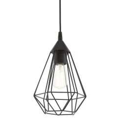 Eglo Tarbes Black Cage Breakfast Bar Pendant Light
