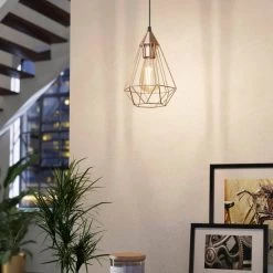 Eglo Tarbes Copper Coloured Breakfast Bar Cage Light -Eglo eglo tarbes copper coloured breakfast bar cage light p2446 85509 image