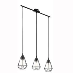 Eglo Tarbes Three Light Bar Black Pendant Light