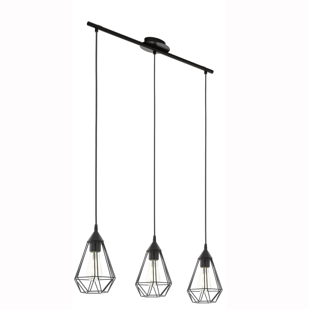 Eglo Tarbes Three Light Bar Black Pendant Light 3 Eglo Tarbes Three Light Bar Black Pendant Light