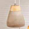 Eglo Tarega Concrete And Wood Single Pendant Light -Eglo eglo tarega concrete and wood single pendant light p5926 92236 image