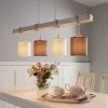 Eglo Townshend 2 Four Drop Wooden Bar White-Patina Pendant With Shades