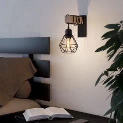 Eglo Townshend 5 Single Wall Light With Black Wire Cage Shade 7 Eglo Townshend 5 Single Wall Light With Black Wire Cage Shade -Eglo eglo townshend 5 single wall light with black wire cage shade p23418 88687 image