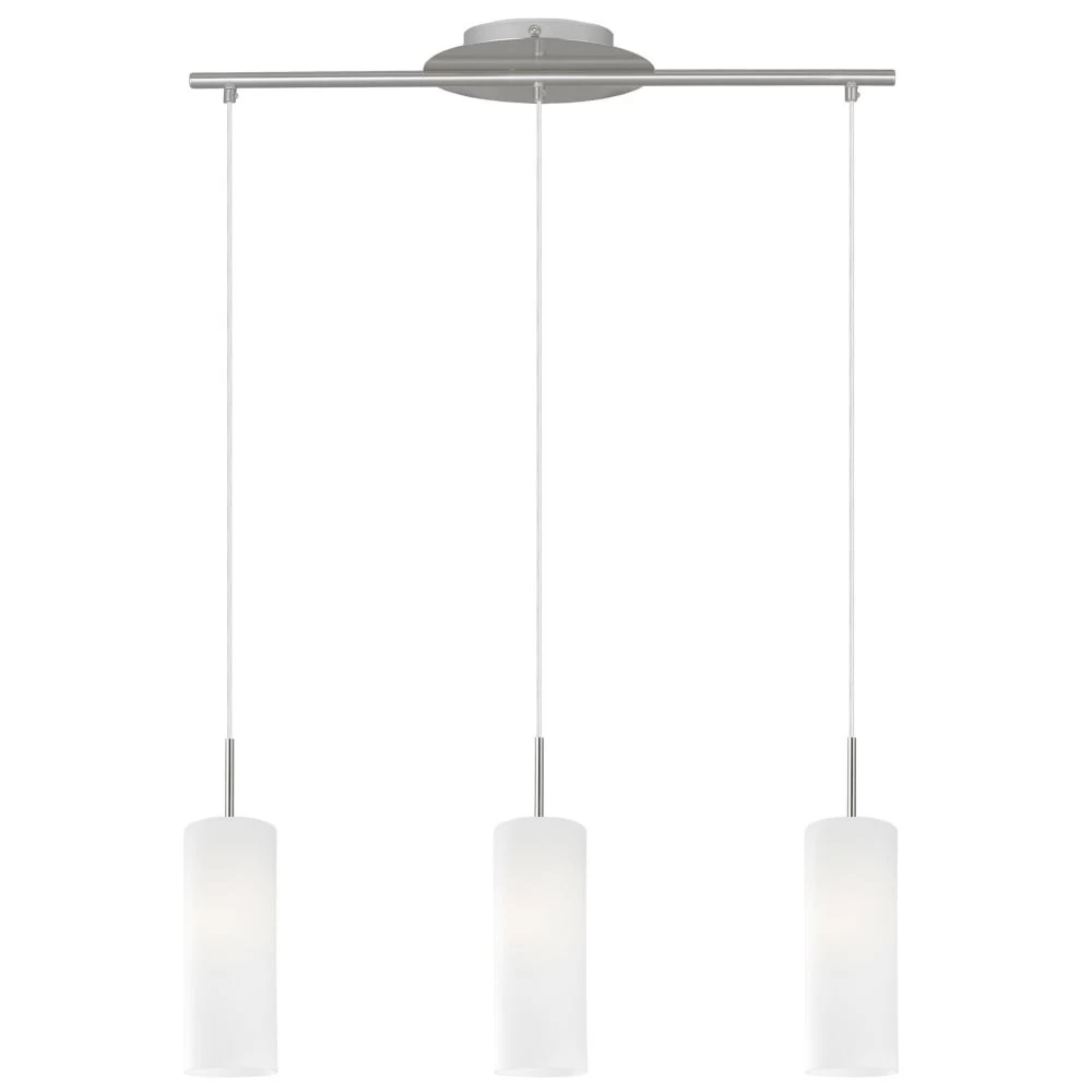 Eglo Troy 3 Triple Drop White Satinated Glass Pendant Light 4 Eglo Troy 3 Triple Drop White Satinated Glass Pendant Light - Image 2