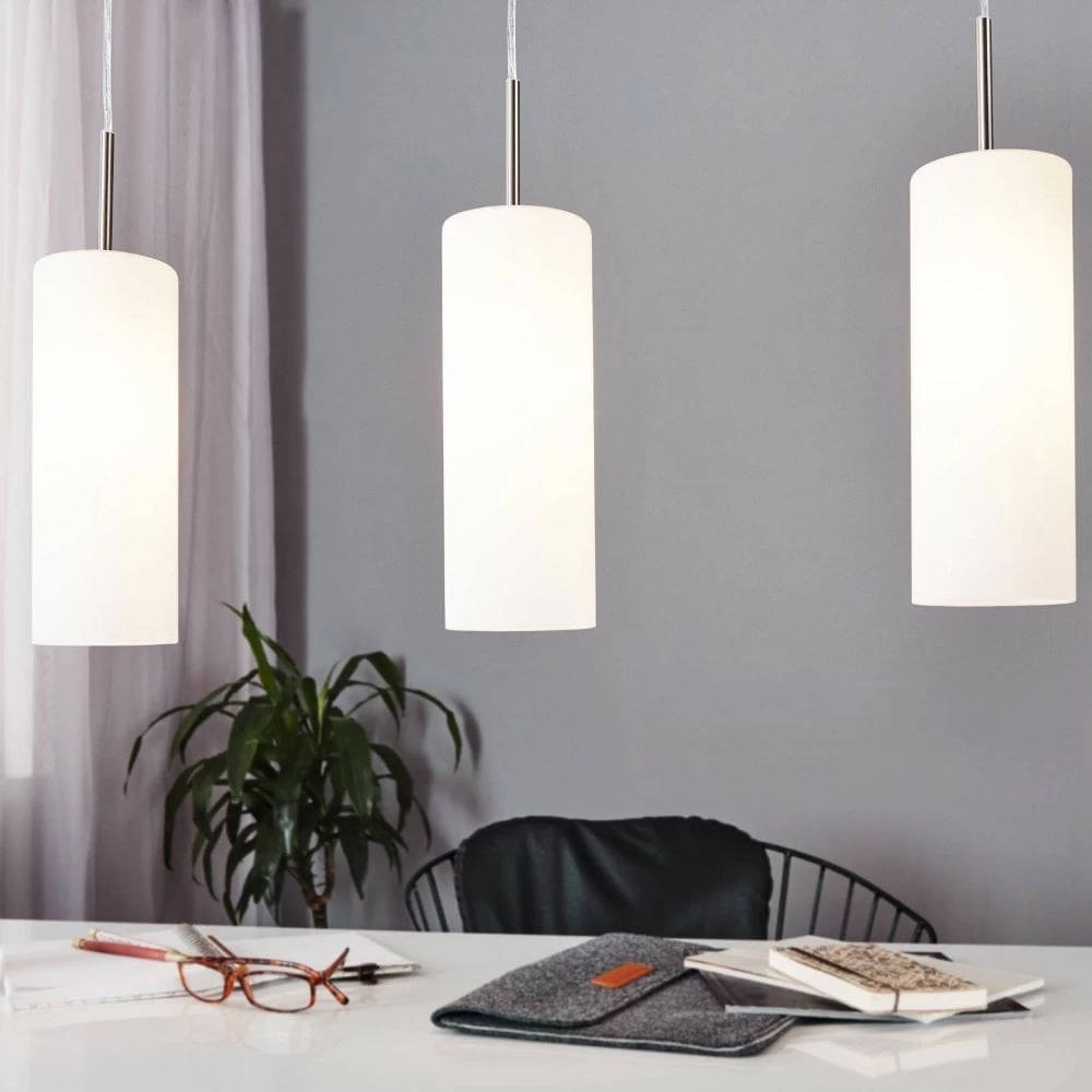 Eglo Troy 3 Triple Drop White Satinated Glass Pendant Light 6 Eglo Troy 3 Triple Drop White Satinated Glass Pendant Light - Image 4