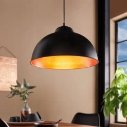 Eglo Truro 2 Black And Copper 370 Pendant Light
