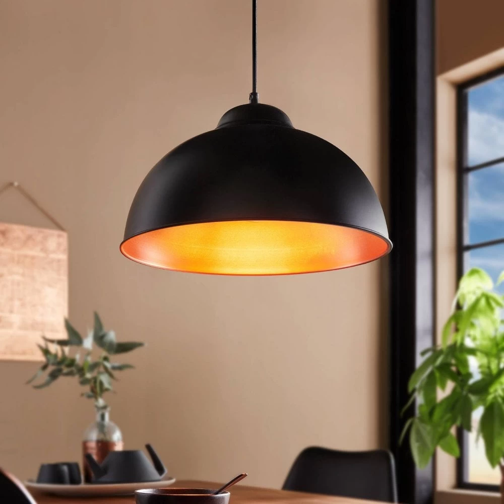 Eglo Truro 2 Black And Copper 370 Pendant Light 3 Eglo Truro 2 Black And Copper 370 Pendant Light
