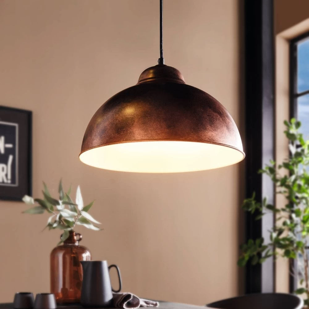 Eglo Truro 2 Vintage Copper And White 370 Pendant Light 3 Eglo Truro 2 Vintage Copper And White 370 Pendant Light