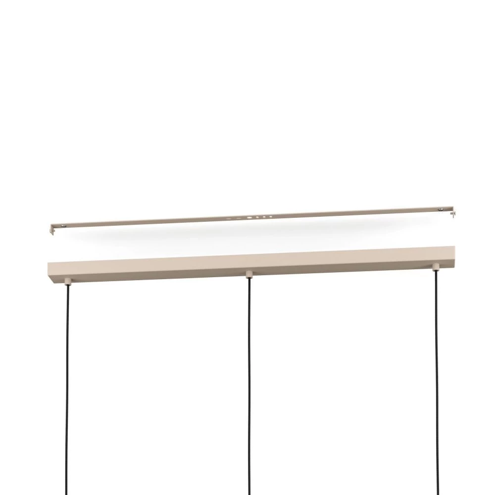 Eglo Valdiola Triple Drop Linear Pendant In A Sand Coloured Finish With Brushed Brass Detail 5 Eglo Valdiola Triple Drop Linear Pendant In A Sand Coloured Finish With Brushed Brass Detail - Image 3