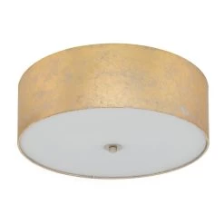 Eglo Viserbella Champagne Gold Fabric Large Flush Ceiling Light